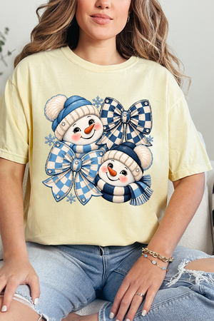 Winter Check Snowmen Comfort Colors Adult Ring-Spun Cotton Tee