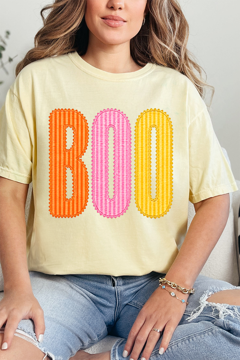 Candy Stripe Boo Comfort Colors Adult Ring-Spun Cotton Tee