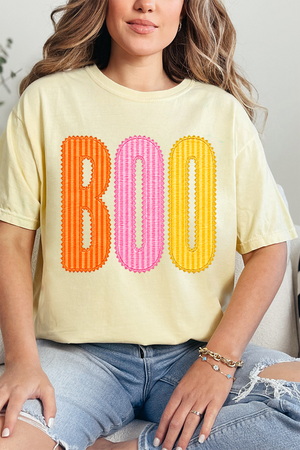 Candy Stripe Boo Comfort Colors Adult Ring-Spun Cotton Tee