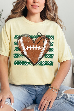 Green Football Sweetheart Comfort Colors Adult Ring-Spun Cotton Tee