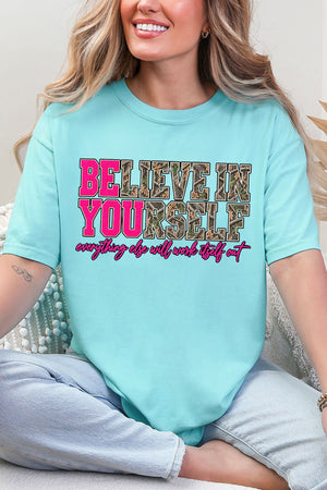 Believe In Yourself Pink Spark Comfort Colors Adult Ring-Spun Cotton Tee