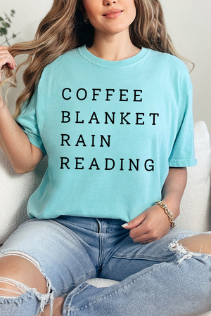 Coffee Blanket Rain Reading Comfort Colors Adult Ring-Spun Cotton Tee