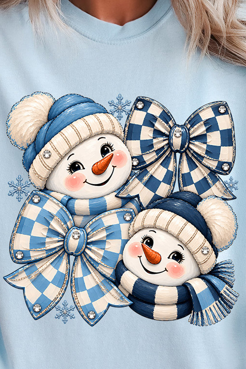 Winter Check Snowmen Comfort Colors Adult Ring-Spun Cotton Tee