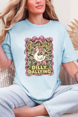 Dilly Dallying Camo Goose Comfort Colors Adult Ring-Spun Cotton Tee