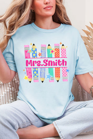Personalized Pencil Party Comfort Colors Adult Ring-Spun Cotton Tee