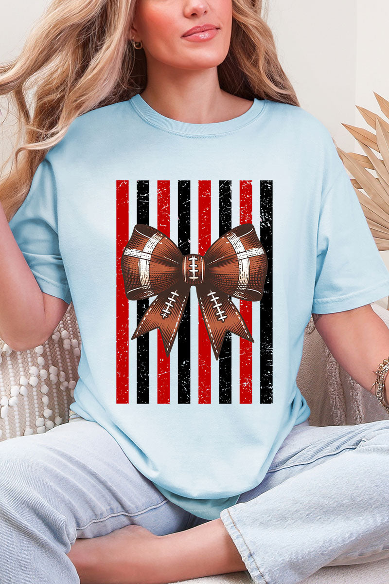 Red & Black Varsity Bow Comfort Colors Adult Ring-Spun Cotton Tee