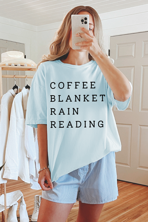 Coffee Blanket Rain Reading Comfort Colors Adult Ring-Spun Cotton Tee