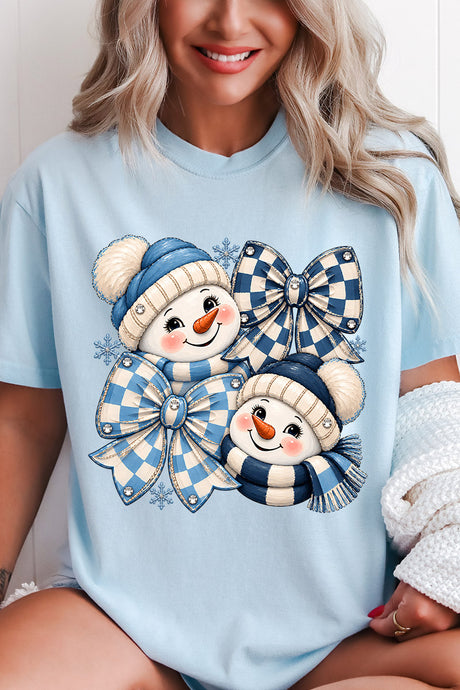 Winter Check Snowmen Comfort Colors Adult Ring-Spun Cotton Tee