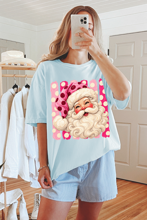 Pink Dot Jolly Santa Comfort Colors Adult Ring-Spun Cotton Tee