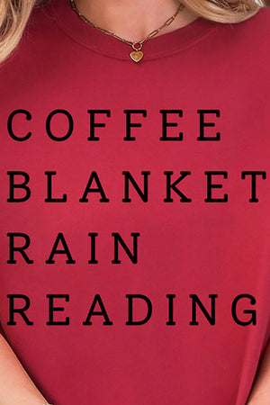 Coffee Blanket Rain Reading Comfort Colors Adult Ring-Spun Cotton Tee