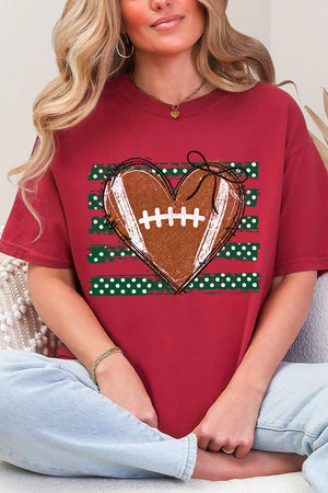 Green Football Sweetheart Comfort Colors Adult Ring-Spun Cotton Tee