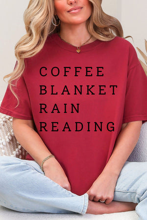 Coffee Blanket Rain Reading Comfort Colors Adult Ring-Spun Cotton Tee