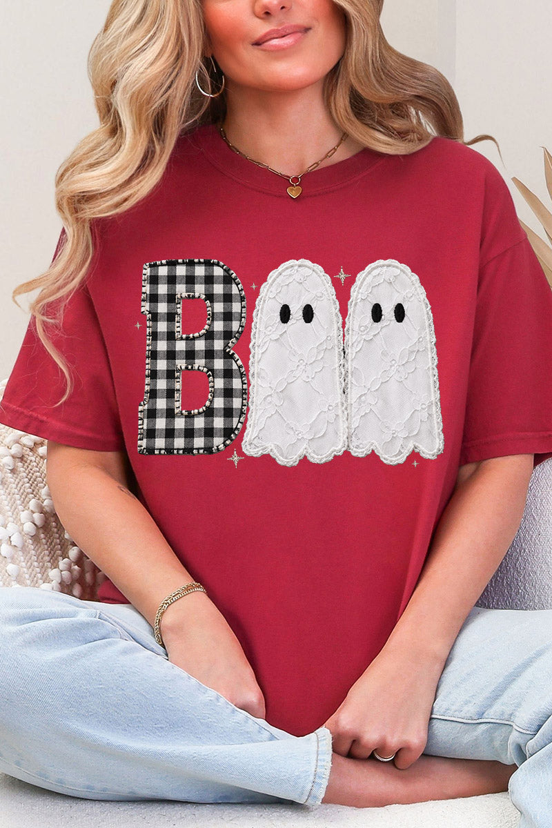 Gingham & Lace Boo Comfort Colors Adult Ring-Spun Cotton Tee