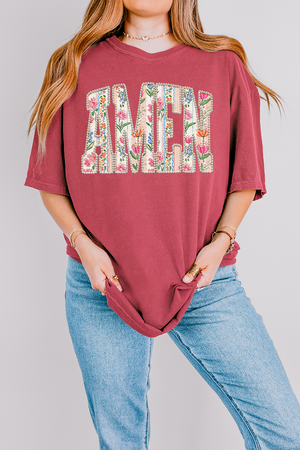 Pearls & Petals Amen Comfort Colors Adult Ring-Spun Cotton Tee