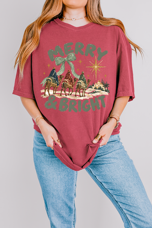 Three Kings Merry & Bright Comfort Colors Adult Ring-Spun Cotton Tee
