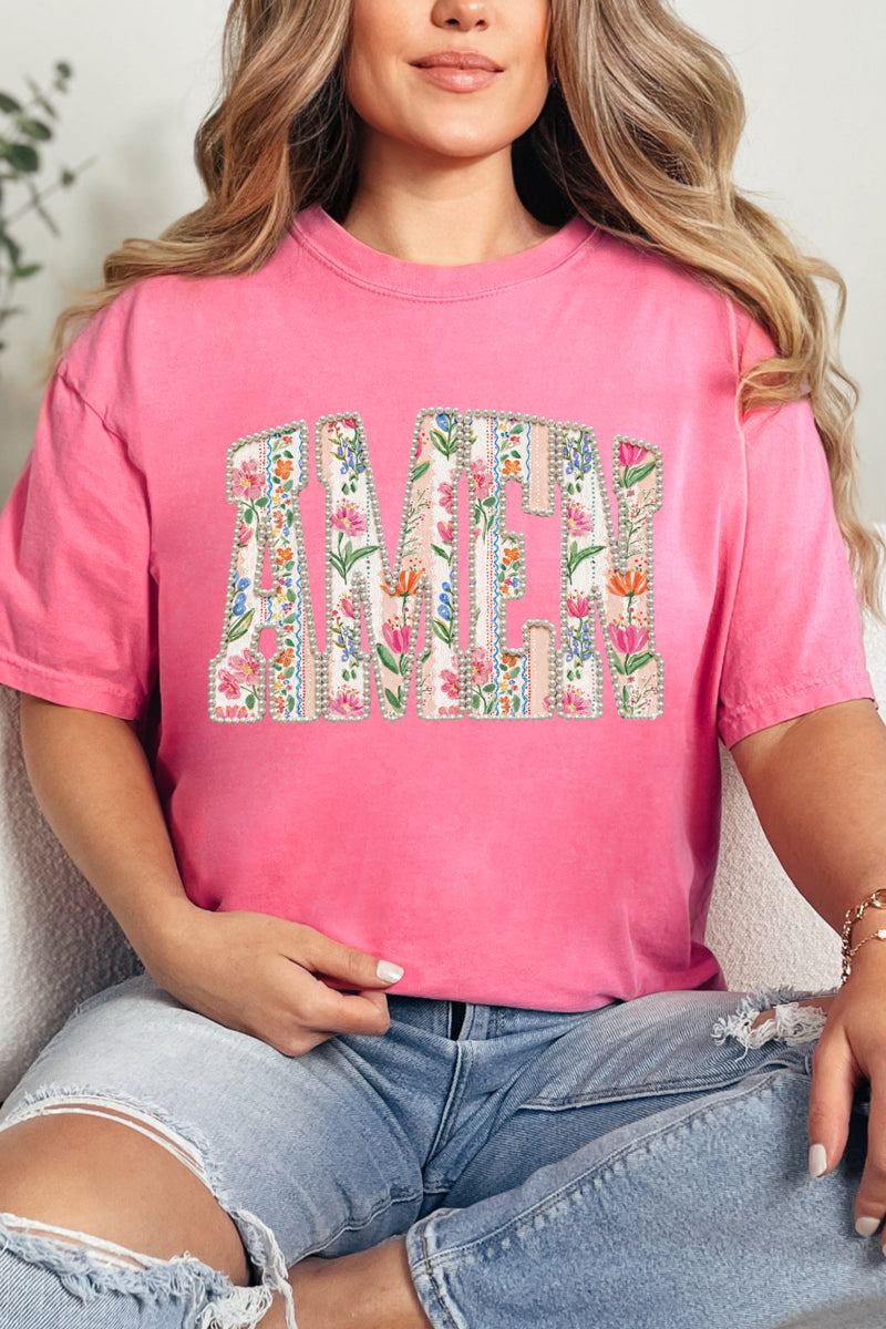 Pearls & Petals Amen Comfort Colors Adult Ring-Spun Cotton Tee