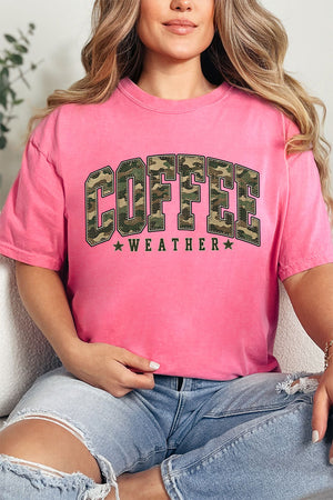 Camo Coffee Weather Comfort Colors Adult Ring-Spun Cotton Tee