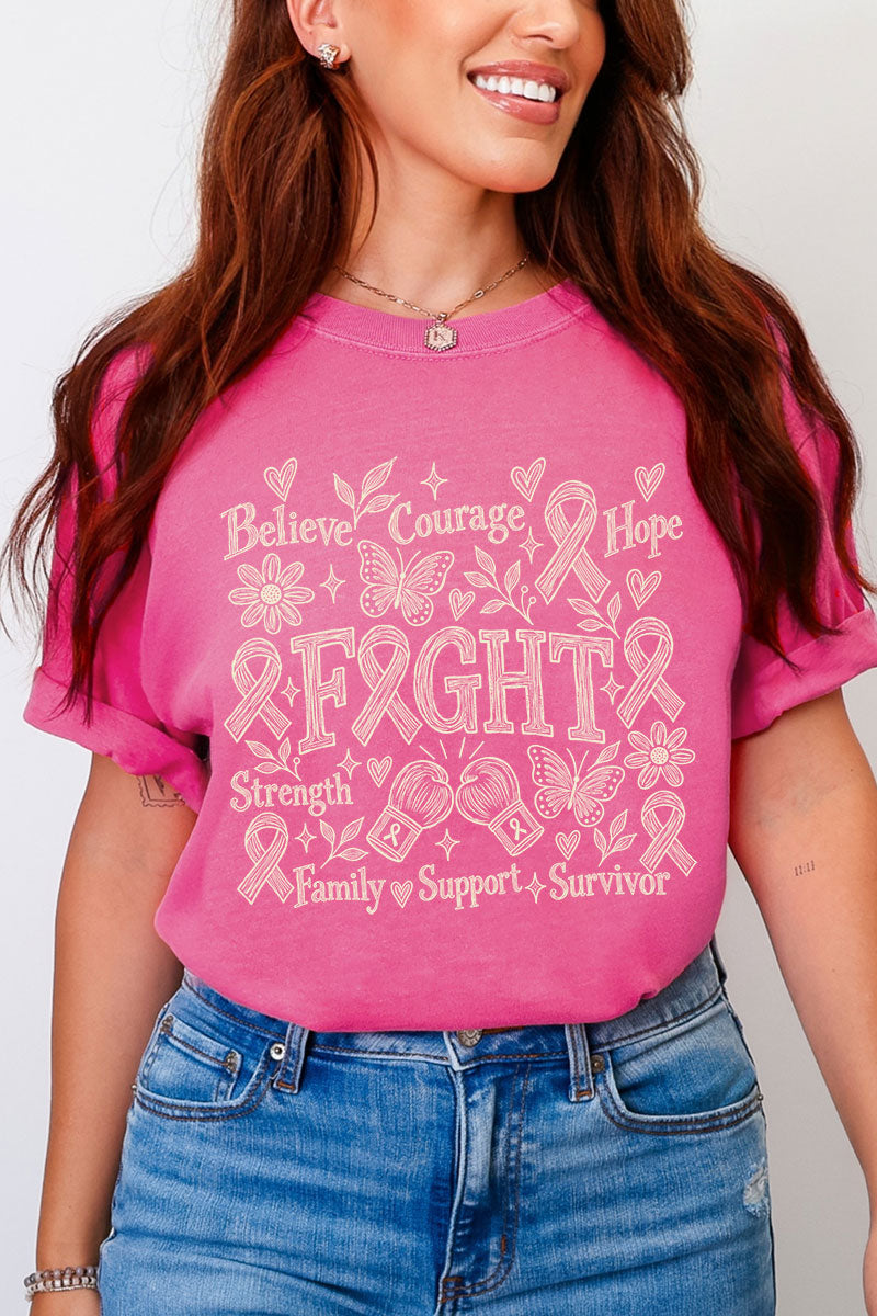 Fight Ribbon Sketch Comfort Colors Adult Ring-Spun Cotton Tee