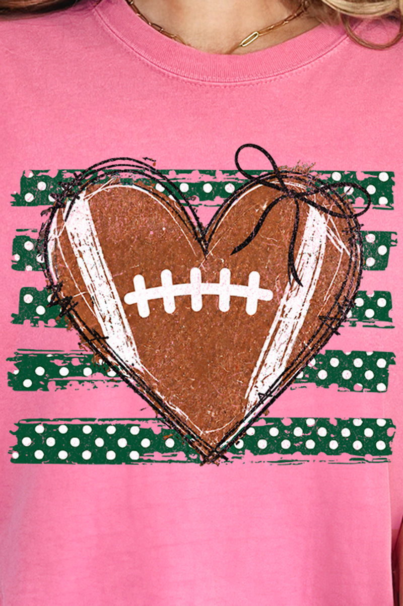 Green Football Sweetheart Comfort Colors Adult Ring-Spun Cotton Tee