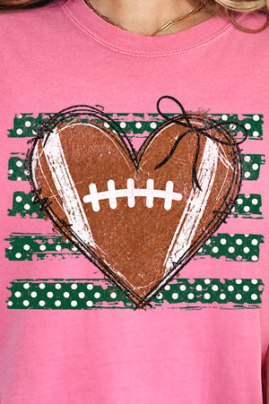 Green Football Sweetheart Comfort Colors Adult Ring-Spun Cotton Tee