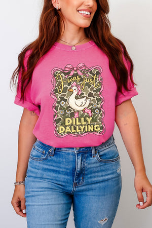 Dilly Dallying Camo Goose Comfort Colors Adult Ring-Spun Cotton Tee
