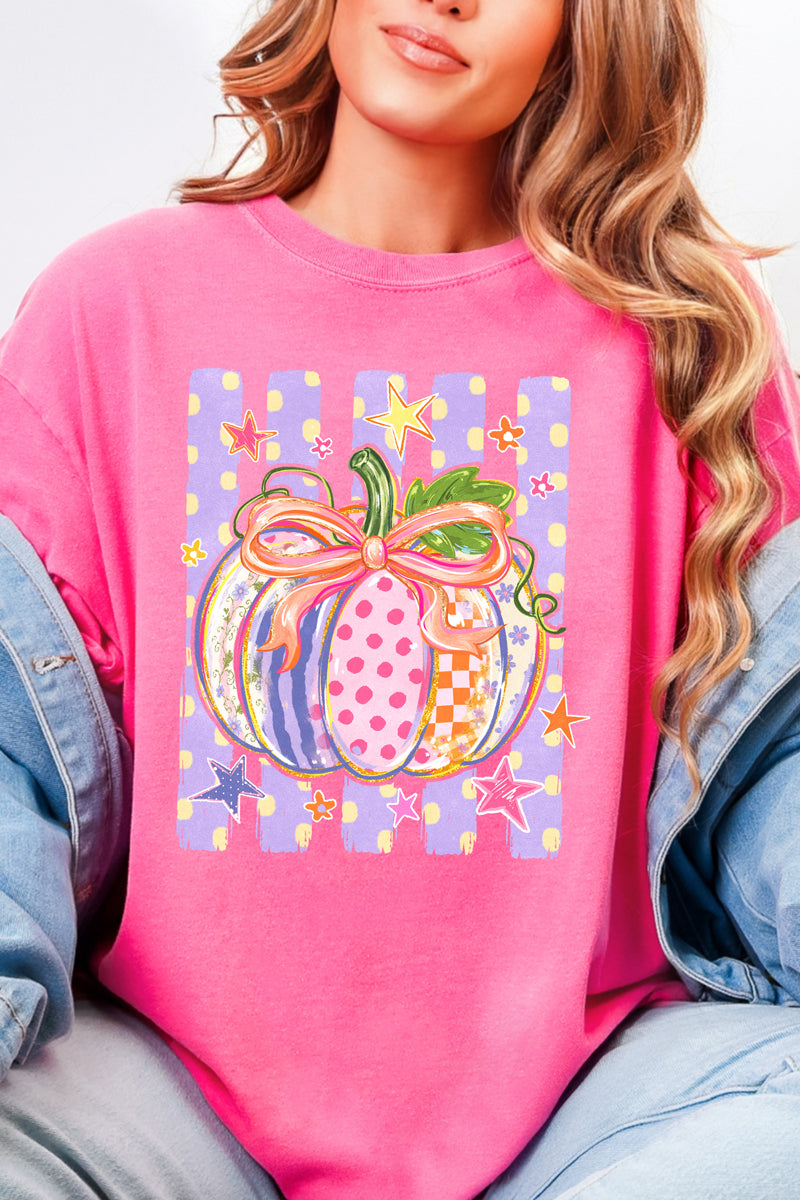 Pretty Patchwork Pumpkin Comfort Colors Adult Ring-Spun Cotton Tee