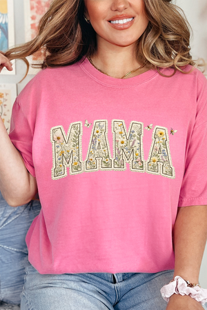Buzzing Blooms Mama Comfort Colors Adult Ring-Spun Cotton Tee
