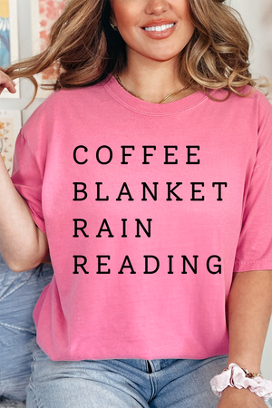 Coffee Blanket Rain Reading Comfort Colors Adult Ring-Spun Cotton Tee