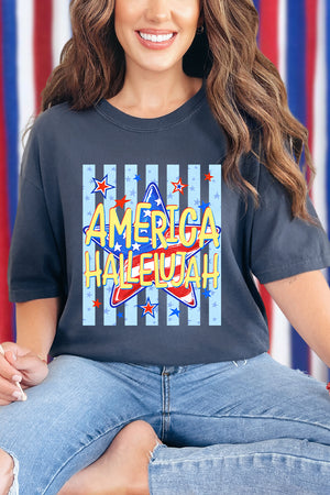 America Hallelujah Comfort Colors Adult Ring-Spun Cotton Tee