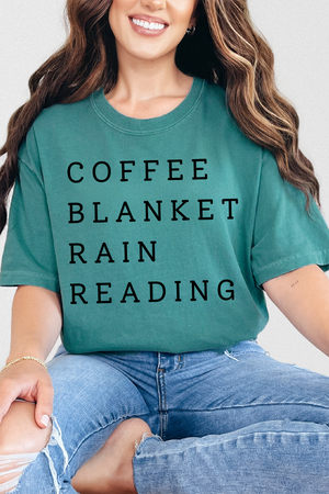 Coffee Blanket Rain Reading Comfort Colors Adult Ring-Spun Cotton Tee