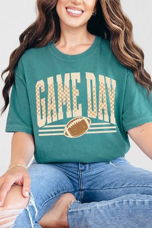 Checkered Taupe Game Day Comfort Colors Adult Ring-Spun Cotton Tee
