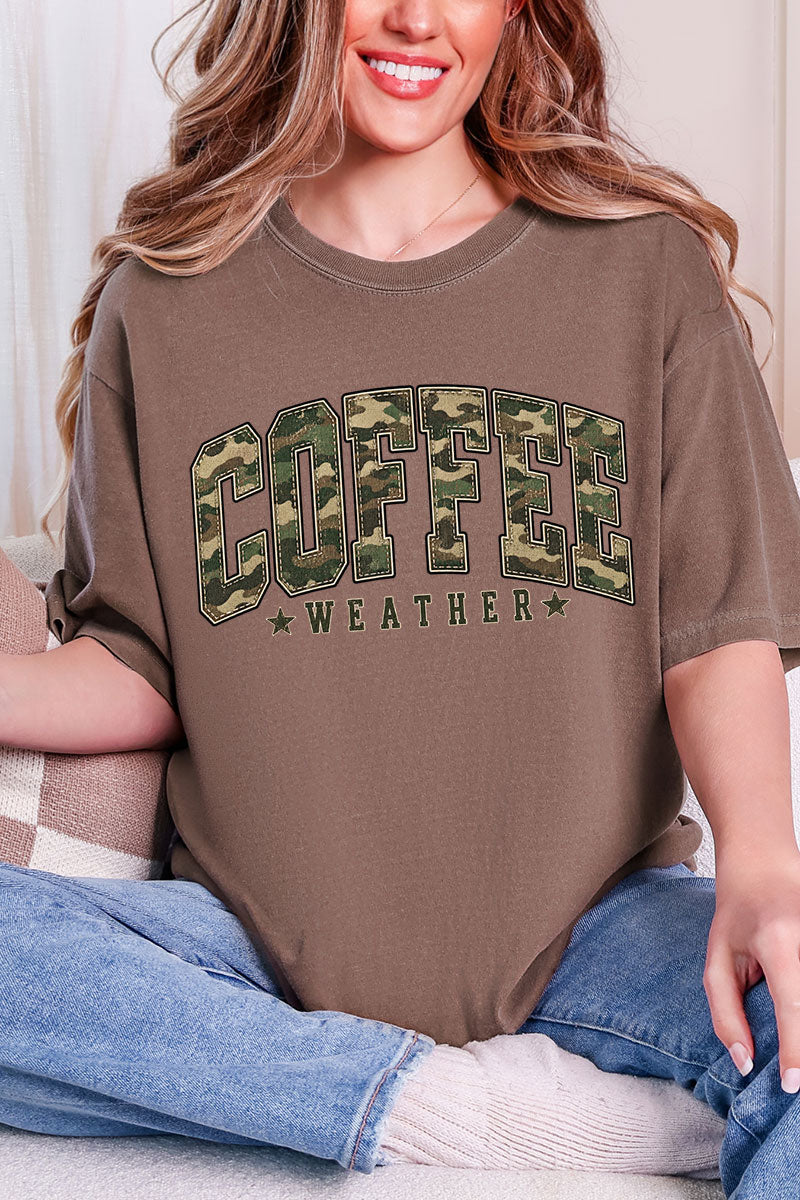 Camo Coffee Weather Comfort Colors Adult Ring-Spun Cotton Tee