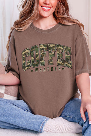 Camo Coffee Weather Comfort Colors Adult Ring-Spun Cotton Tee