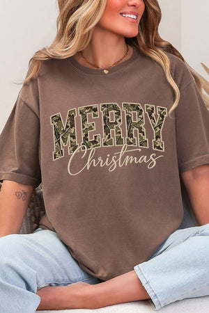 Camo Merry Christmas Comfort Colors Adult Ring-Spun Cotton Tee
