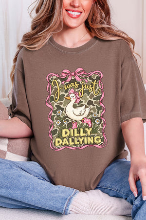 Dilly Dallying Camo Goose Comfort Colors Adult Ring-Spun Cotton Tee