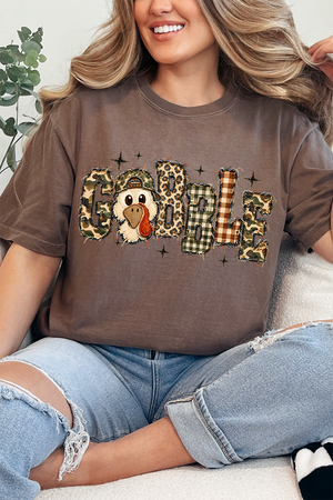 Gobble In Camo Comfort Colors Adult Ring-Spun Cotton Tee