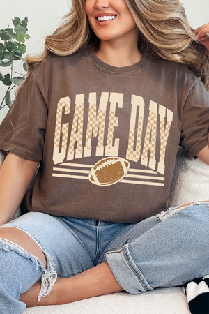 Checkered Taupe Game Day Comfort Colors Adult Ring-Spun Cotton Tee