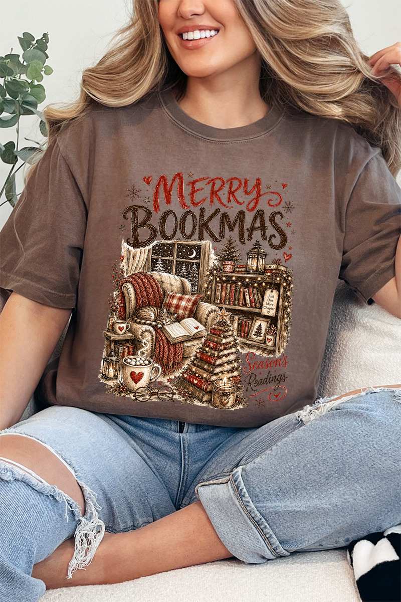 Merry Bookmas Comfort Colors Adult Ring-Spun Cotton Tee