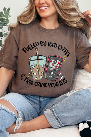 Iced Coffee & True Crime Comfort Colors Adult Ring-Spun Cotton Tee
