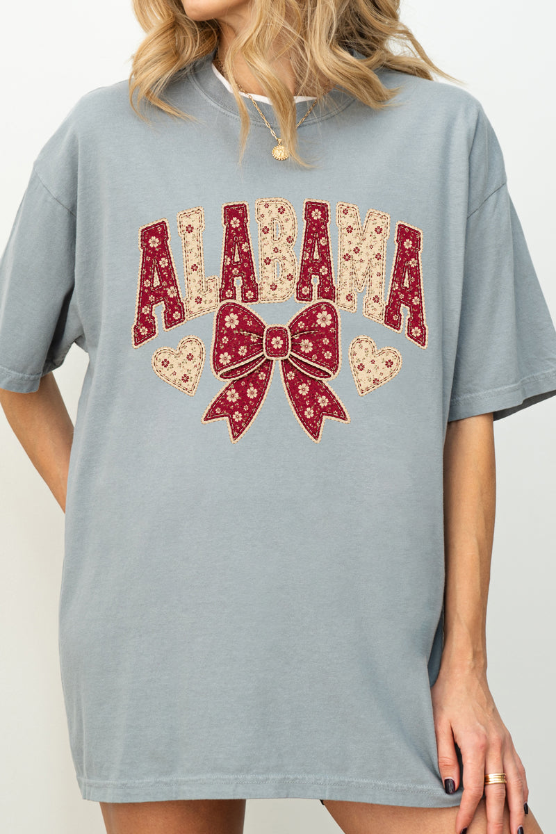 Alabama Blooming Bow Comfort Colors Adult Ring-Spun Cotton Tee