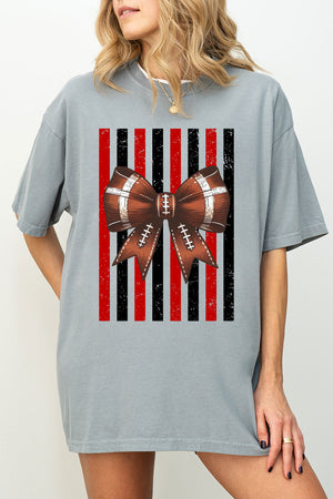 Red & Black Varsity Bow Comfort Colors Adult Ring-Spun Cotton Tee