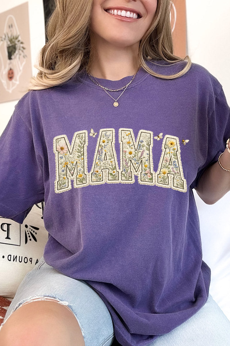 Buzzing Blooms Mama Comfort Colors Adult Ring-Spun Cotton Tee