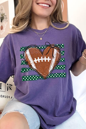 Green Football Sweetheart Comfort Colors Adult Ring-Spun Cotton Tee