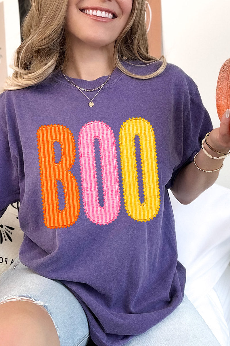 Candy Stripe Boo Comfort Colors Adult Ring-Spun Cotton Tee
