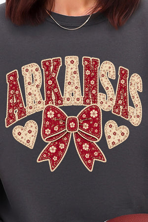 Arkansas Blooming Bow Comfort Colors Adult Ring-Spun Cotton Tee