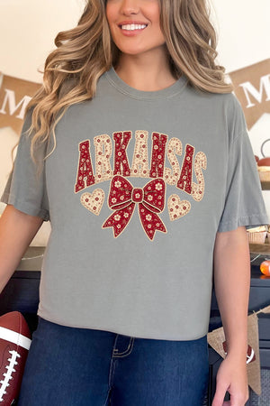 Arkansas Blooming Bow Comfort Colors Adult Ring-Spun Cotton Tee