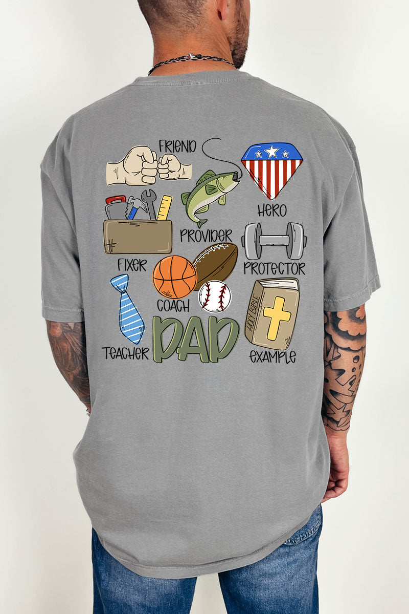 Dad Things Front & Back Comfort Colors Adult Ring-Spun Cotton Tee