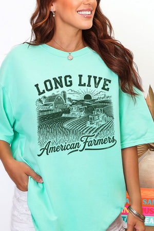 Long Live American Farmers Comfort Colors Adult Ring-Spun Cotton Tee