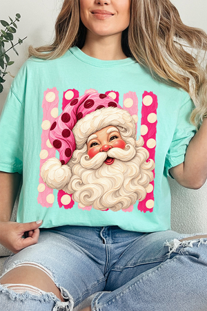 Pink Dot Jolly Santa Comfort Colors Adult Ring-Spun Cotton Tee