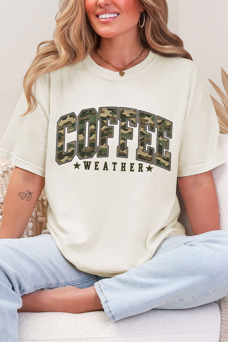 Camo Coffee Weather Comfort Colors Adult Ring-Spun Cotton Tee